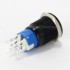 Aluminium Switch with Blue Light Symbol 2NO2NC 250V 5A Ø19mm Black