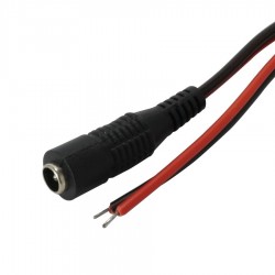 Power Cable Jack DC 5.5 / 2.1mm Female to bare wire 1m