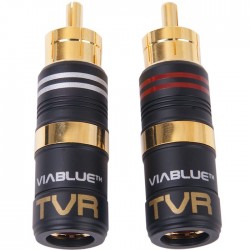 VIABLUE TVR Connecteurs RCA plaqué Or Ø 8mm (La paire)