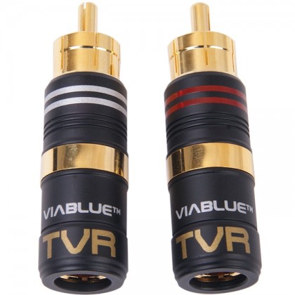 Viablue TVR Connecteurs RCA plaqué Or (La paire) Ø 8mm