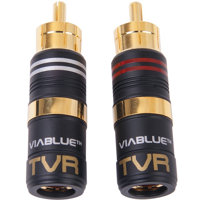 VIABLUE TVR Connecteurs RCA plaqué Or Ø 8mm (La paire)