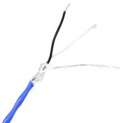Pur Copper OFC Silver Plated shielded Cable High Purity Blue PTFE Ø3.8mm
