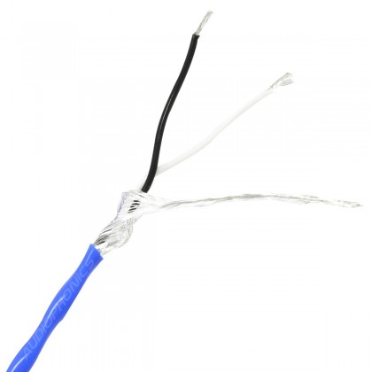 Câble de Modulation Cuivre Plaqué Argent Blindé Haute Pureté PTFE Ø3.8mm Bleu