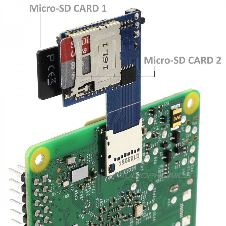 Rallonge Micro SD Mâle vers Micro SD Femelle Raspberry Pi 25cm -  Audiophonics