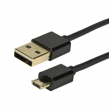 Câble USB-A Male / Micro USB-B Male 2.0 Blindé Plaqué Or 1.8m