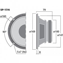 MONACOR SP-17/4 Haut-parleur Universel