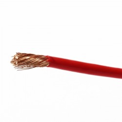 ELECAUDIO FC125TC Fil de Câblage Cuivre OCC PTFE/PVC 2.5mm² (Rouge)