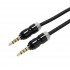 Modulation Cable Jack 3.5mm to Jack 3.5mm 4 poles Gold Plated Black 1m