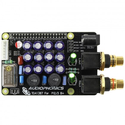 AUDIOPHONICS I-TDA1387 TCXO DAC Raspberry Pi A+ B+ 2.0 /3.0 I2S