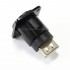 Passe cloison Embase USB-A 2.0 femelle vers USB-A 2.0 femelle Noir