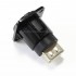 USB-A 2.0 Panel Mount to USB-A internal female to female Black