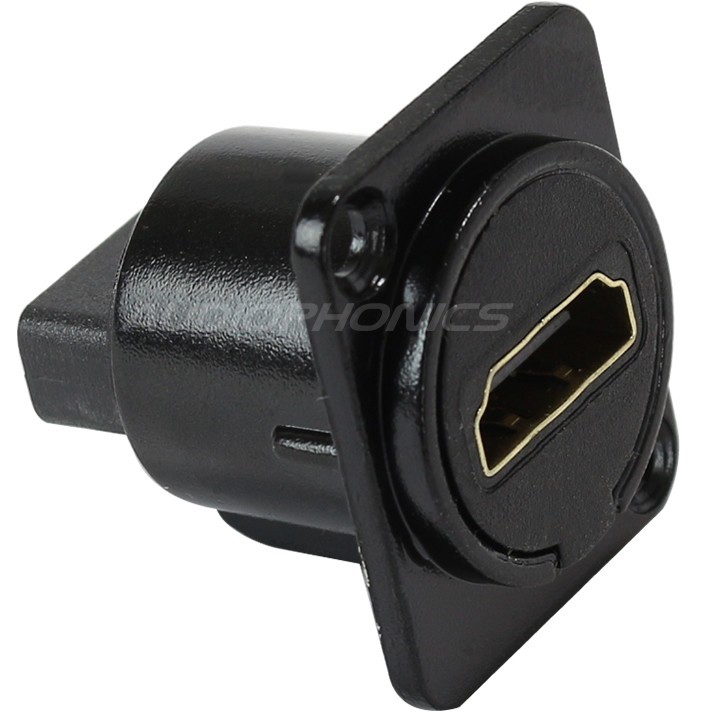 Panel Mount HDMI female to HDMI female 2.0 Black (Unit)