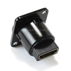 Panel Mount HDMI male to HDMI male Black