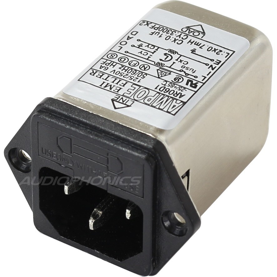 IEC Base EMI / RFI noise filter 230V 6A with Fuse Holder