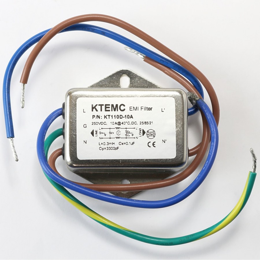 EMI / RFI noise filter 230V 10A with cables Audiophonics