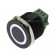 Anodized Aluminium Push Button with White Circle Light 1NO1NC 250V 5A Ø25mm Black