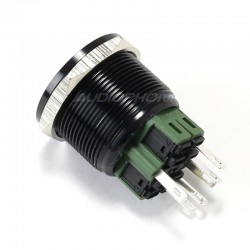 Push Button Anodized Aluminium with White Circle Light 250V 5A Ø25mm Noir