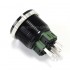 Bouton Poussoir Aluminium Anodisé avec Cercle Lumineux Blanc 1NO1NC 250V 5A Ø25mm Noir
