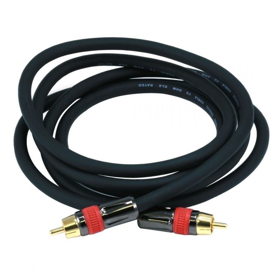 Câble Numérique Coaxial SPDIF RCA-RCA Cuivre Pur Plaqué Or 24K 2m