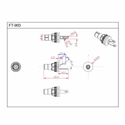 FURUTECH FT-903 (R) RCA inlet Rhodium plated Pure Copper (Pair)