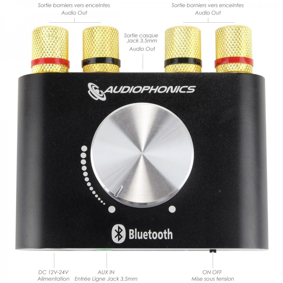 AUDIOPHONICS BT60W V2 Amplificateur TPA3116 DAC USB HiFi Bluetooth