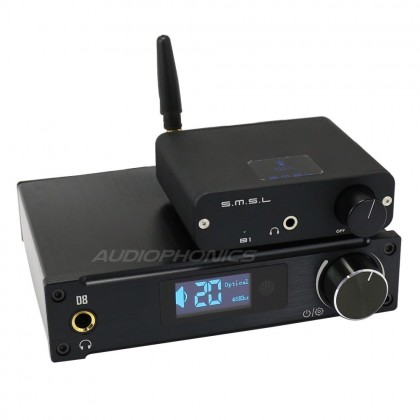 Pack Full Digital Alientek D8 2x50W / SMSL B1 Bluetooth apt-X / Coaxial SPDIF
