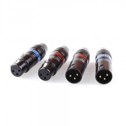 NEOTECH NC-06612 Connecteurs XLR Mâle / Femelle 3 Pins Laiton Plaqués Or Ø12mm (Set x4)