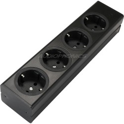 AUDIOPHONICS Distributeur secteur aluminium 4 ports Schuko Noir