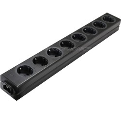 AUDIOPHONICS Aluminium Power distributor 8 Schuko plugs Black