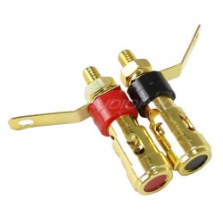 Isolated Clamp terminals Gold Plated Ø9.5mm x 33mm (Pair)
