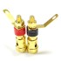 Isolated Clamp terminals Gold Plated Ø9.5mm x 33mm (Pair)