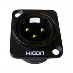 Hicon Embase XLR plaqué Or Mâle