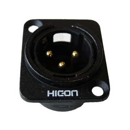 Hicon Embase XLR plaqué Or Mâle