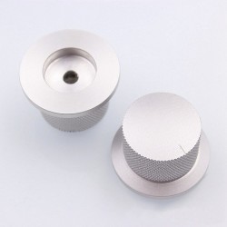 Knob Aluminium D Shaft 38x25mm Ø6mm Silver