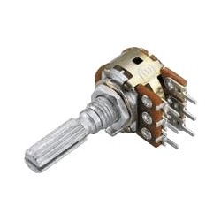 Potentiomètre ALPS stéréo 100KAX2 axe cranté 6mm