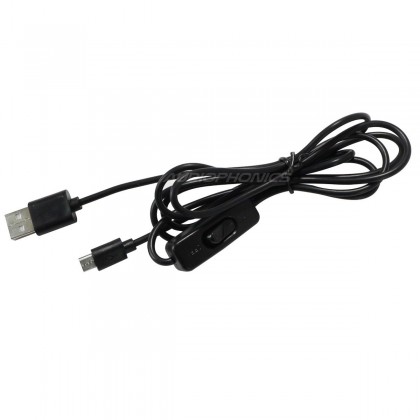 USB-A to Micro USB-B Power Cable Male / Male with Switch 1.5m