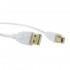 Câble USB-A Male / USB-B Male 2.0 Connecteurs Plaqués Or 0.45m Blanc