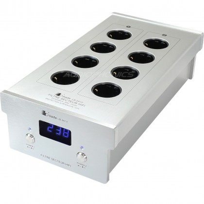 BADA LB-6610 Filtre Secteur 8 Ports Schuko plaqués Or Argent