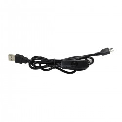 Male USB-A to Male Micro USB-B Power Cable with Switch 22AWG 1m