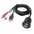 Panel Mount USB-A Male / RCA Male to USB-A Female / Jack 3.5mm Female 1m