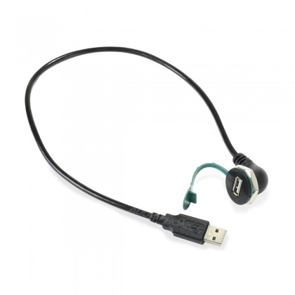 Passe Cloison USB-A Mâle vers USB-A Femelle Noir 0.5m