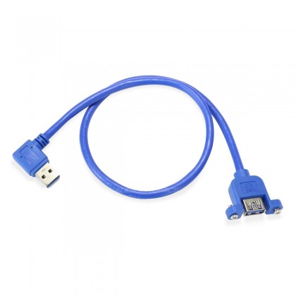 Passe Cloison USB-A 3.0 Mâle vers USB-A 3.0 Femelle Bleu 0.5m