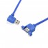 Panel Mount USB-A 3.0 Male to USB-A 3.0 Female Blue 0.5m