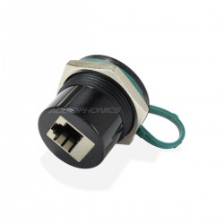 Passe Cloison Ethernet Catégorie 5 RJ45 Femelle vers RJ45 Femelle Noir 