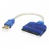 SATA III to USB 2.0 Adaptater Cable Blue 0.20m