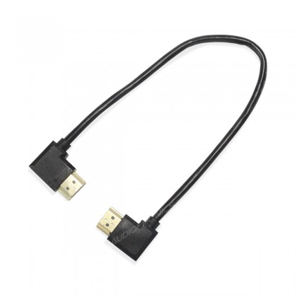 Câble HDMI 1.4 Mâle Coudé Gauche vers Mâle Coudé Droite High Speed Ethernet 30cm