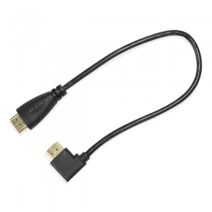 Câble HDMI 1.4 Mâle vers Mâle Coudé Gauche High Speed Ethernet 30cm