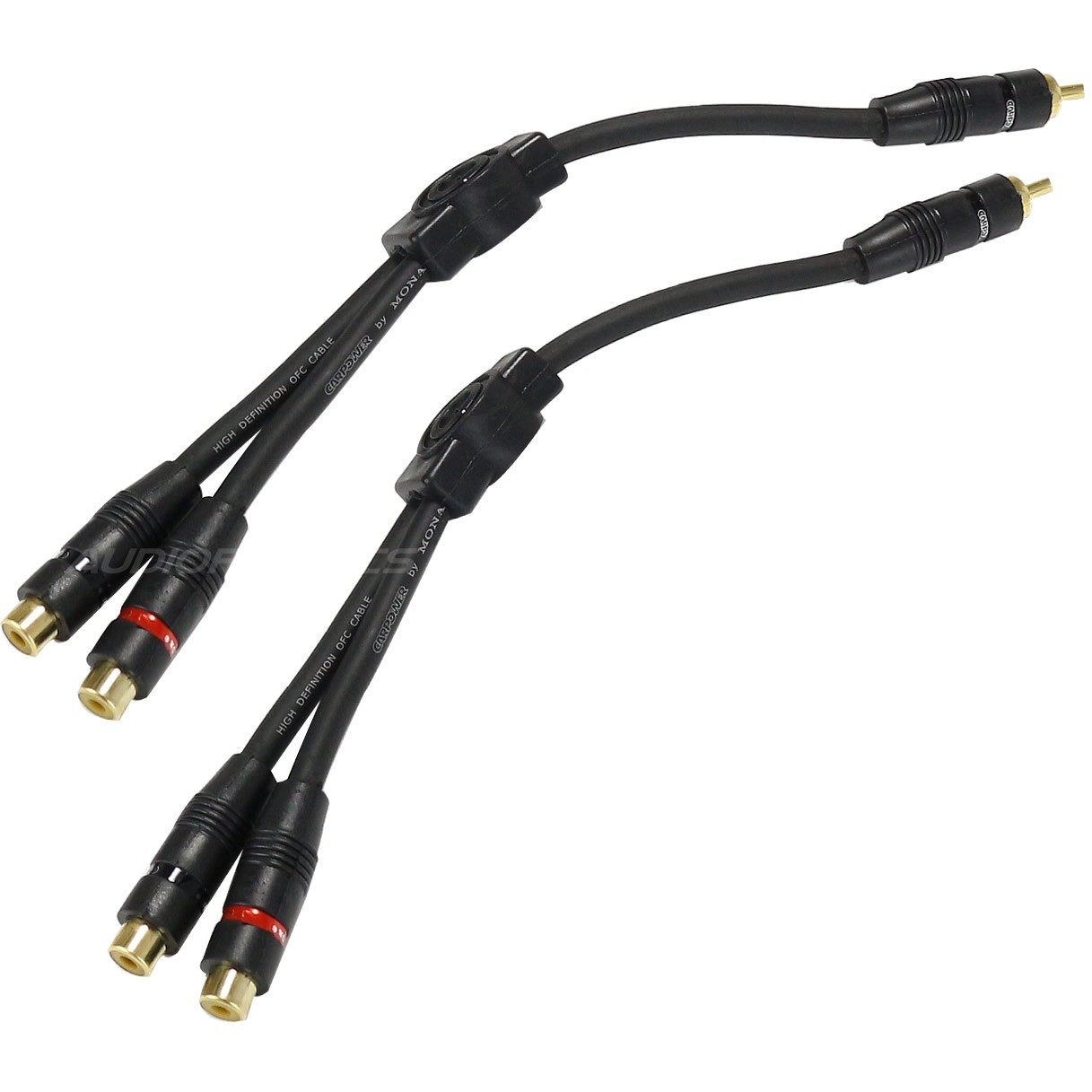 Y Adapter Cord - 2x Female to 1x Male 25cm (The pair)