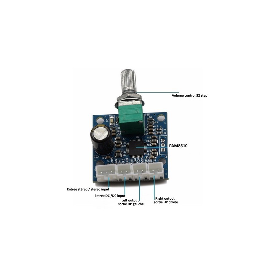 Alimentation à Découpage Stabilisé 3V / 4.5V / 5V / 6V / 7.5V / 9V / 12V 1A  - Audiophonics