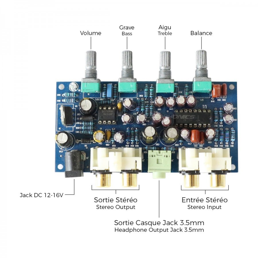 FX-Audio M-DIY Module préamplificateur stéréo TA7630 RCA Jack 3.5mm